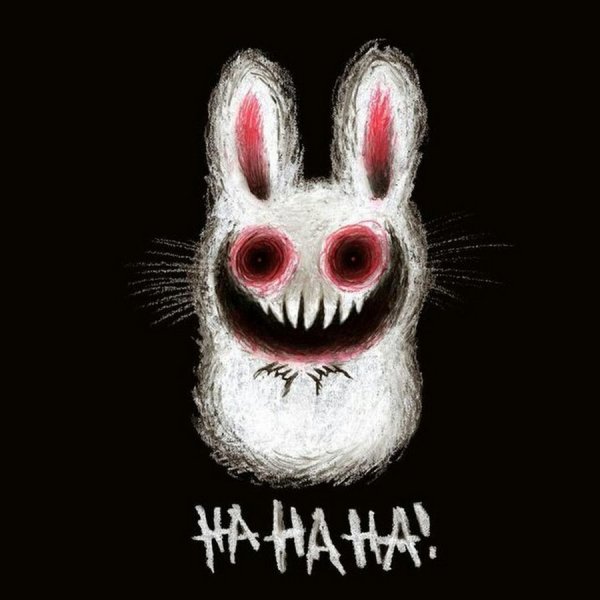 Страшный заяц с красными глазами