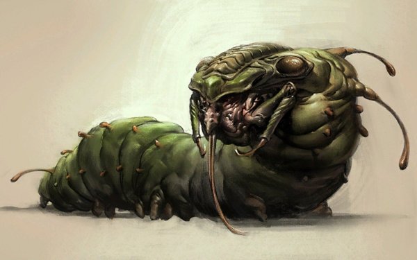 Гигантская гусеница фэнтези