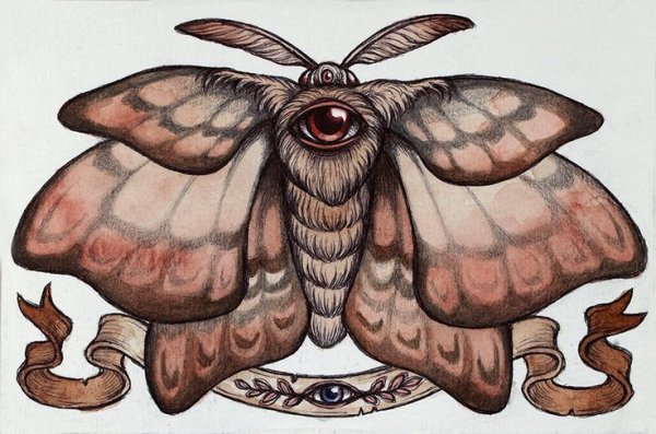 Мотылек рисунок страшный