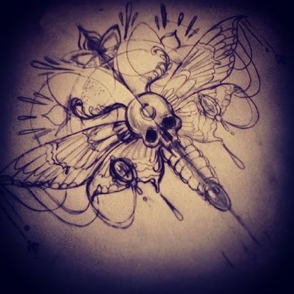 Цикада с черепом