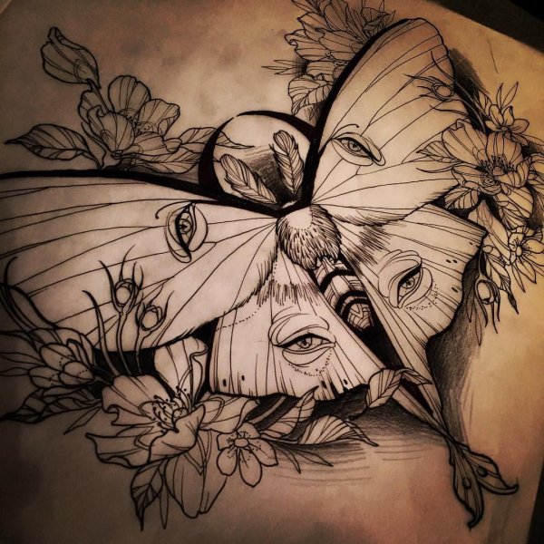 Татуировка мотылек эскизы