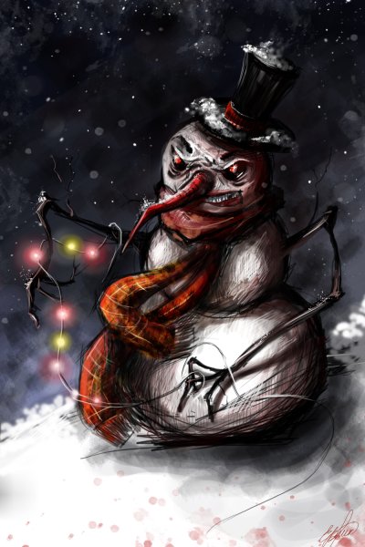 Злой Снеговик раскраска