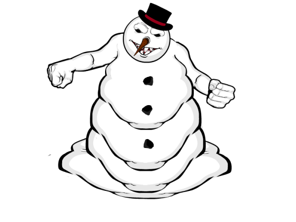 Злобный Снеговик вектор