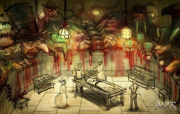 Чеширский кот и Алиса хоррор