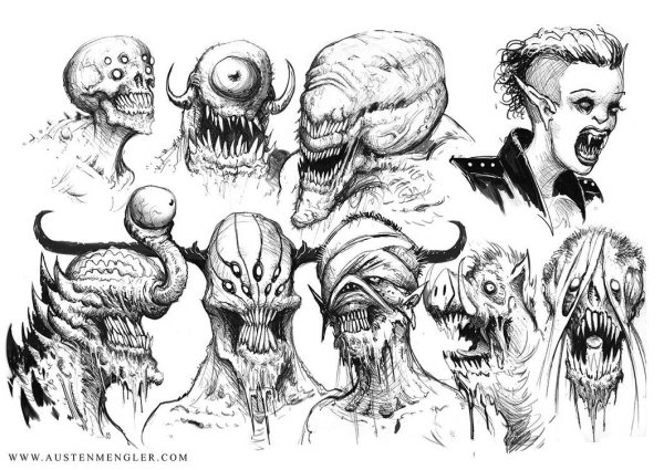 Монстры скетчи для рисования