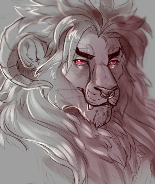 Голова Льва карандашом