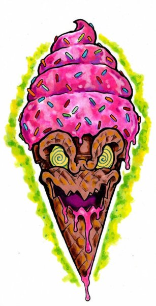 Эскиз мороженого тату