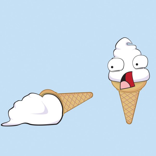 Уронил мороженое