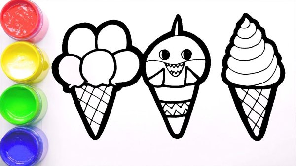 Раскраска поп ИТ мороженое