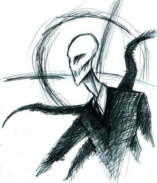Слендермен рисунок карандашом