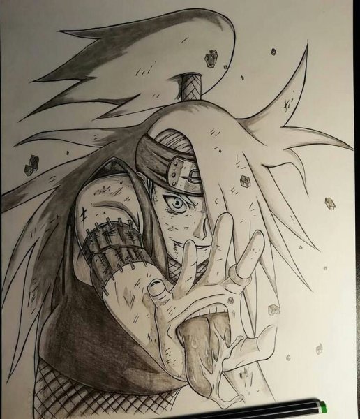 Скетчи аниме Наруто Дейдара