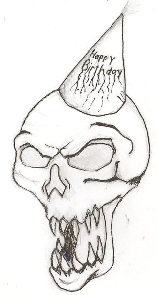 Череп карандашом
