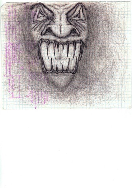 Ужасный рисунок на бумаге
