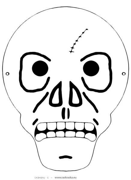 Маска на Хэллоуин трафарет
