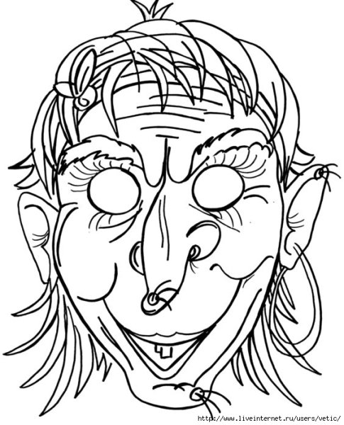 Страшная маска раскраска