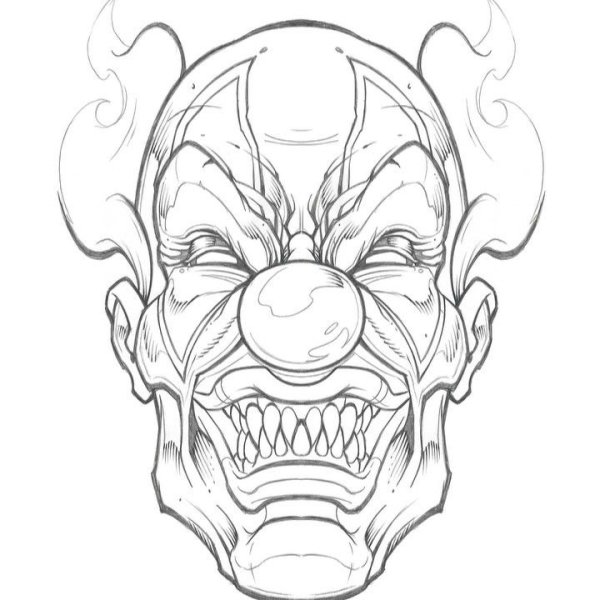 Тату клоун эскизы