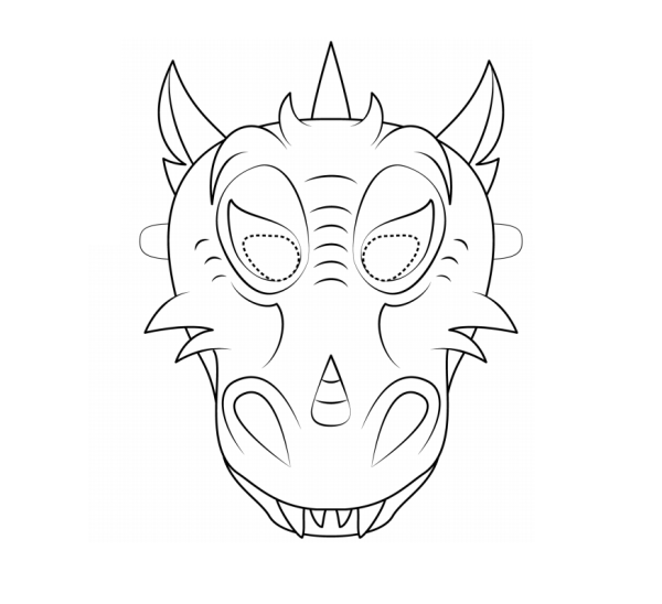 Маска дракона раскраска