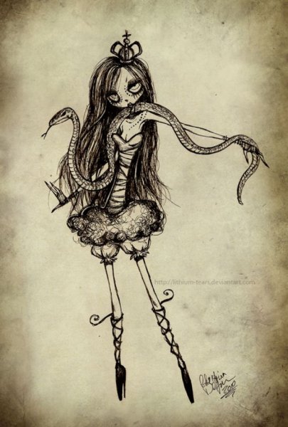 Кукла аниме карандашом