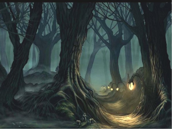 Нарисовать страшный лес