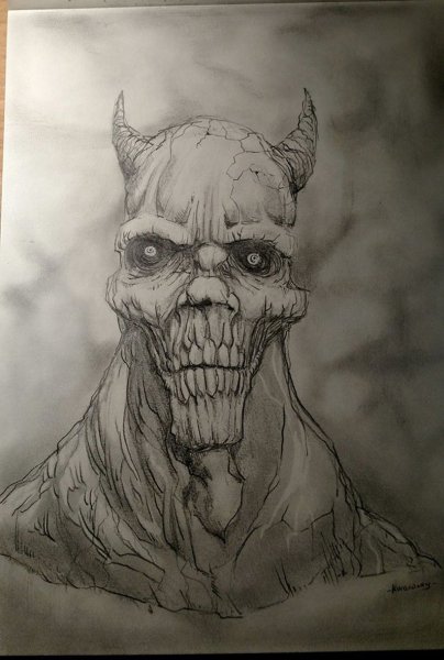 Демон карандашом