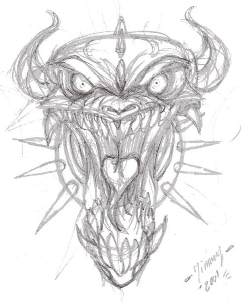 Страшные демоны карандашом