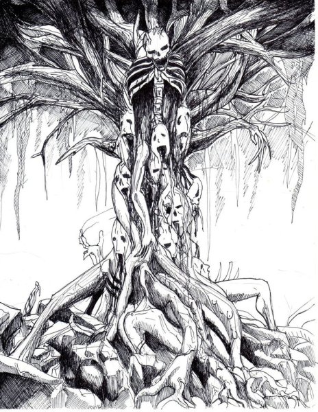 Страшное дерево арт