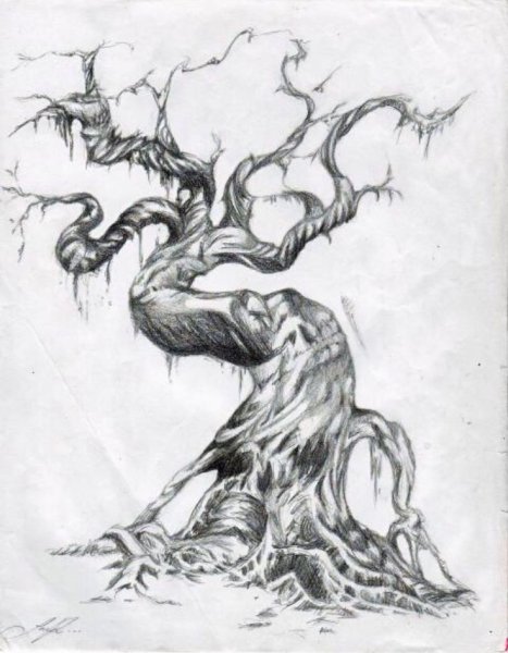 Страшное дерево эскиз
