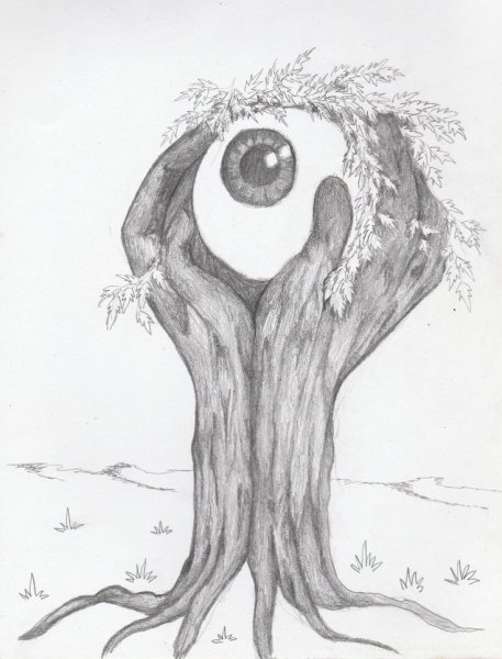 Глаз дерево эскиз