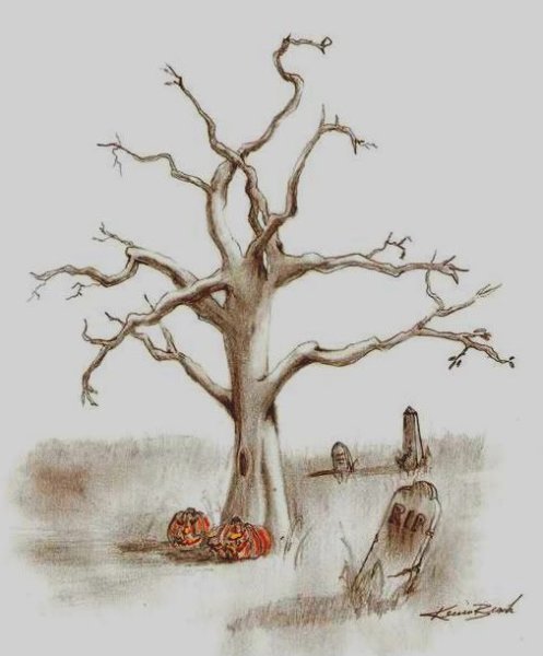 Дерево карандашом хедуину