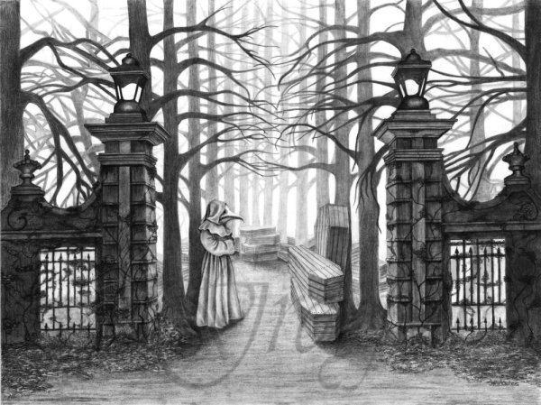 Кладбище нарисованное