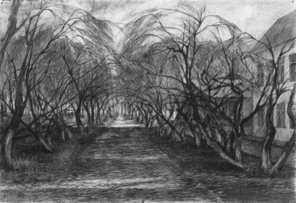 Осень простым карандашом