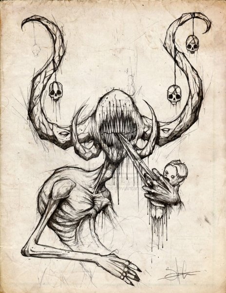 Рыба удильщик рисунок карандашом