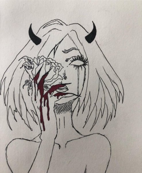 Рисунки страшные лёгкие