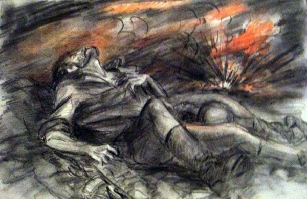 Убитый солдат живопись