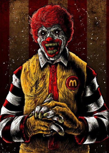 Клоун Рональд Макдональд злой