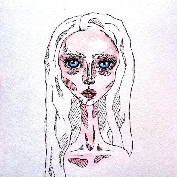Девушка с потекшей тушью арт