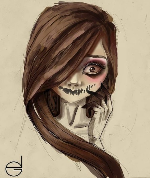 Страшный макияж на Хэллоуин