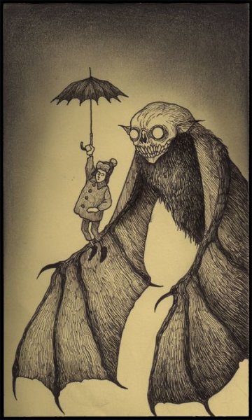 Домовой жуткие иллюстрации