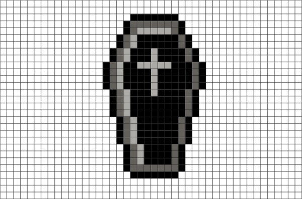 Рисунки по клеточкам в тетради страшные