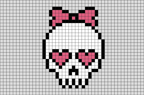 Рисование по клеточкам череп