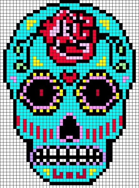 Рисование по клеткам череп