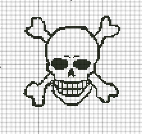 Рисование по клеткам череп