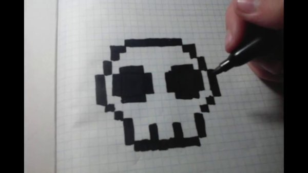 Череп по клеточкам маленький