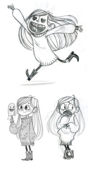 Страшные мультяшные герои карандашом