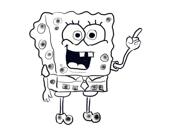Губка Боб трафарет для раскрашивания