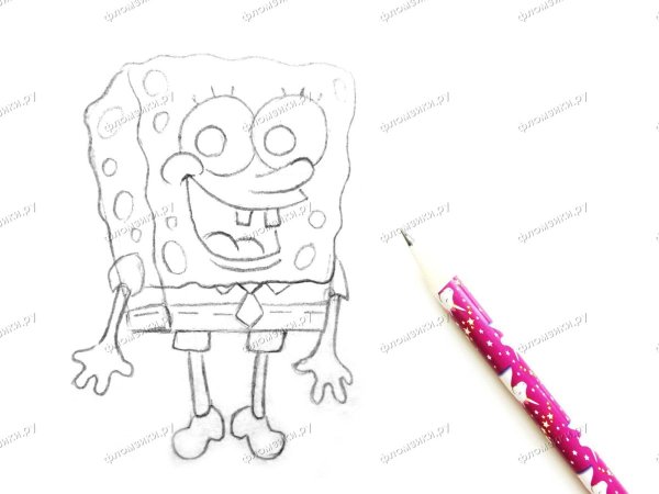 Нарисовать губку Боба гопника