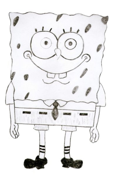 Поэтапное рисование губки Боба