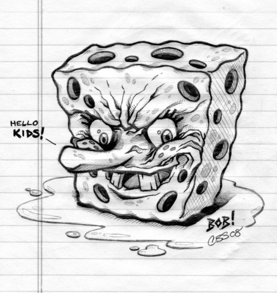 Губка Боб срисовать