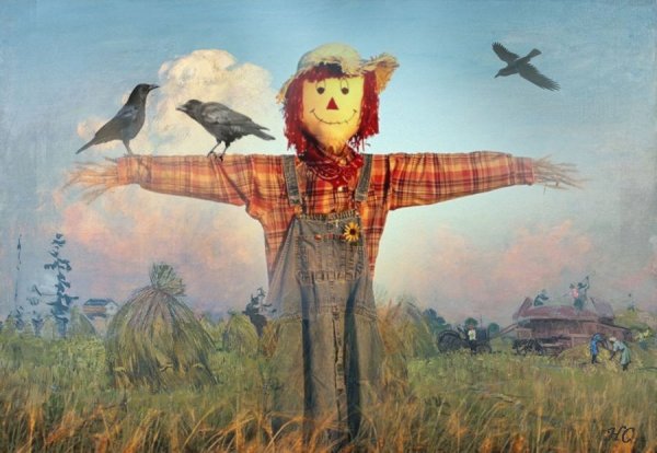 Пугало раскраска для детей