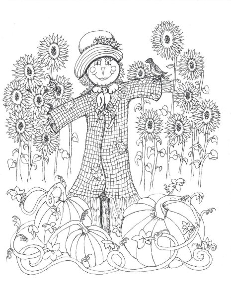 Пугало раскраска для детей